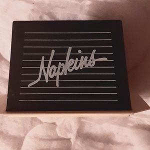 NEW Napkin Holder, black & off white, Firm $